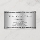 Glam Silver Effect Eleganter Glitzer Sparkle Stern Visitenkarte (Rückseite)