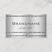 Glam Silver Effect Eleganter Glitzer Sparkle Stern Visitenkarte (Vorderseite)