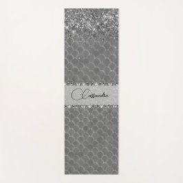 Glam Silver Glittery Diamond Bling Yogamatte