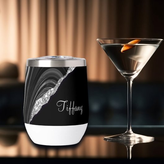 Glam Silver Glitzer Black Festive