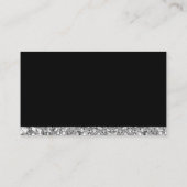 Glam Silver Glitzer Dog Paw Print Pet Grooming Visitenkarte (Rückseite)