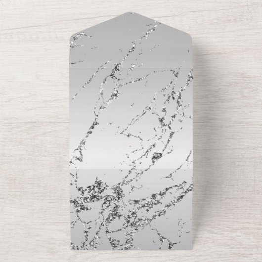 Glam Silver Glitzer Glitzy Marble All In One Einladung (Außenbereich)
