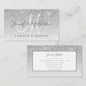 Glam Silver Glitzer Lashes Brows Makeup Artist Visitenkarte (Vorne/Hinten)