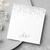 Glam Silver Glitzer Monogram Name Notizblock