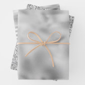 Glam Silver Glitzer Streifen Geschenkpapier Set (Beispiel)