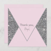 Glam Silver Glitzer und Pink Brautparty Danke (Vorne/Hinten)