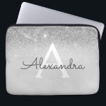Glam Silver Glitzer und Sparkle Chic Mit Monogramm Laptopschutzhülle<br><div class="desc">Silver Ombre Imitats Glitzer und sparkle Moderne und elegante Monogram Case. Dieser Fall kann so angepasst werden,  dass er Ihren Anfangs- und Vornamen enthält.</div>