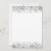 Glam Silver Glitzer Weihnachts-Party White Einladung (Rückseite)