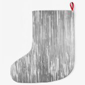 Glam Silver Glitzy Sparkle Name Großer Weihnachtsstrumpf (Rückseite)