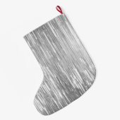 Glam Silver Glitzy Sparkle Name Großer Weihnachtsstrumpf (Rückseite (Hängend))