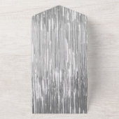 Glam Silver Glitzy Sparkle Wedding All In One Einladung (Außenbereich)