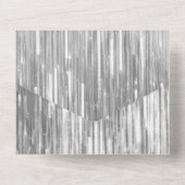 Glam Silver Glitzy Sparkle Wedding All In One Einladung (Rückseite)