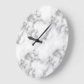 Glam Silver Gray Glitzer Marmormuster Große Wanduhr (Winkel)