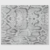 Glam Silver Gray Monochrom Python Schlange Skin Vi Geschenkpapier (Flach)