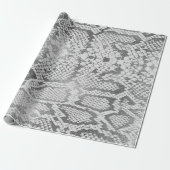 Glam Silver Gray Monochrom Python Schlange Skin Vi Geschenkpapier (Ungerollt)