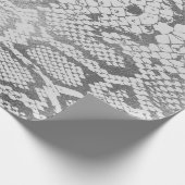 Glam Silver Gray Monochrom Python Schlange Skin Vi Geschenkpapier (Ecke)