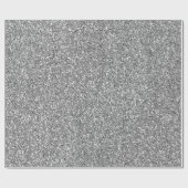 Glam Silver Imitats Glitzer Geschenkpapier (Flach)