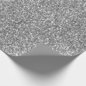 Glam Silver Imitats Glitzer Geschenkpapier (Ecke)