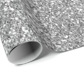 Glam Silver Imitats Glitzer Geschenkpapier (Rolleneckpunkt)