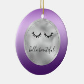 Glam Silver Lila Black Eyelashes Keramik Ornament (Rechts)