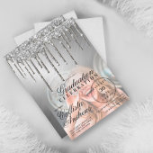 GLAM SILVER METALLIC GLITTER DRIP FOTO GRADUIERUNG EINLADUNG