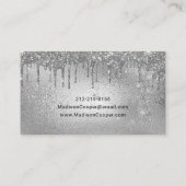 Glam Silver Metallic Glitzer Tropfen Hair & Makeup Visitenkarte (Rückseite)