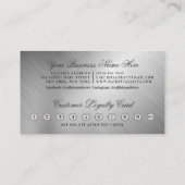 Glam Silver Metallic Glitzer Tropfens Loyalität Treuekarte (Rückseite)