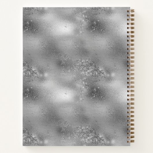 Glam Silver Monogram Recipe Book Notizblock (Rückseite)