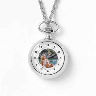 GLAM! 💎 Silver Necklace Watch Bling Armbanduhr