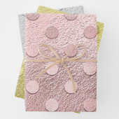 Glam Silver Pink Gold Metallic Glitzer Sparkle Geschenkpapier Set (Beispiel)