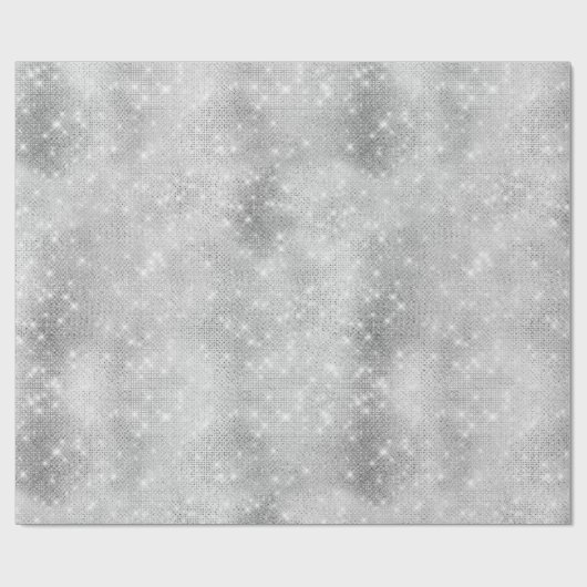 Glam Silver Sparkle Geschenkpapier (Flach)