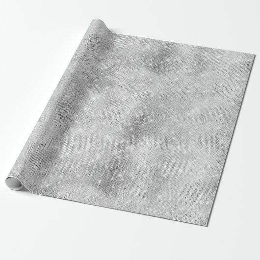 Glam Silver Sparkle Geschenkpapier (Ungerollt)