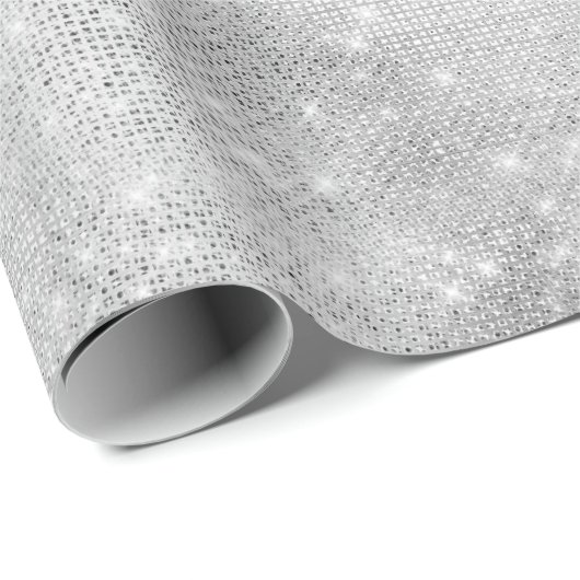Glam Silver Sparkle Geschenkpapier (Rolleneckpunkt)
