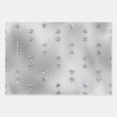 Glam Silver Stars Weihnachten Geschenkpapier Set (Vorderseite)