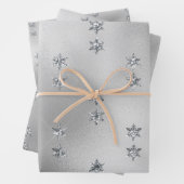 Glam Silver Stars Weihnachten Geschenkpapier Set (Beispiel)