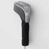 Glam Silver Trendy Script Monogram Golf Headcover (angewinkelt)