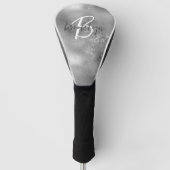 Glam Silver Trendy Script Monogram Golf Headcover (Vorderseite)