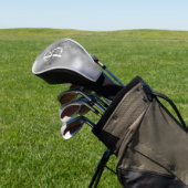 Glam Silver Trendy Script Monogram Golf Headcover (In SItu)