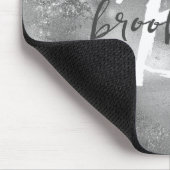 Glam Silver Trendy Script Monogram  Mousepad (Ecke)