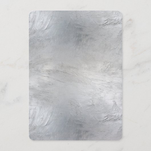 Glam Silver Wedding Menu Menükarte (Rückseite)