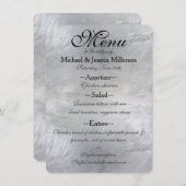 Glam Silver Wedding Menu Menükarte (Vorne/Hinten)