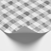 Glam Silver White Buffalo Kariert Geschenkpapier (Ecke)