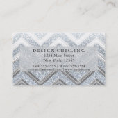 Glam Silver & White Dreamy Business Card Visitenkarte (Rückseite)