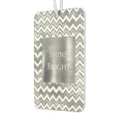 Glam Silver White Zigzag Streifen Autolufterfrischer (Links)