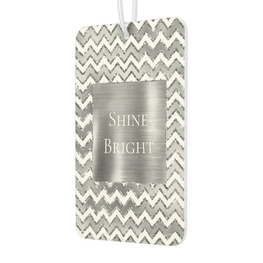 Glam Silver White Zigzag Streifen Autolufterfrischer (Links)