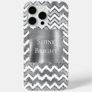 Glam Silver White Zigzag Streifen Case-Mate iPhone Hülle