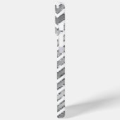 Glam Silver White Zigzag Streifen Case-Mate iPhone Hülle (Rückseite / Links)