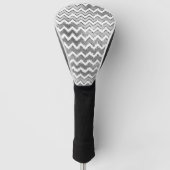 Glam Silver White Zigzag Streifen Golf Headcover (Vorderseite)