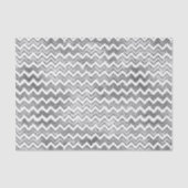 Glam Silver White Zigzag Streifen Seidenpapier (Vorderseite)