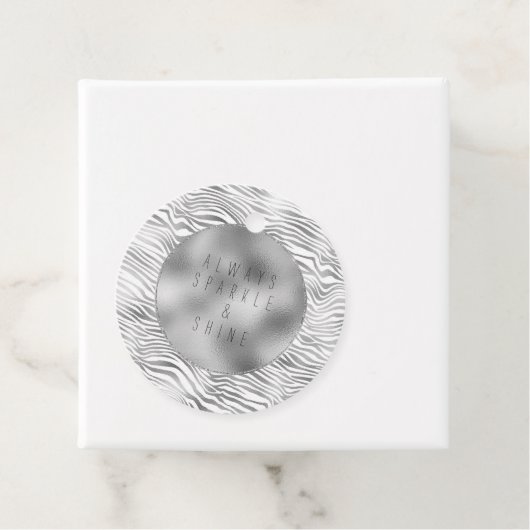 Glam Silver Zebra Print Geschenkanhänger (Beispiel)